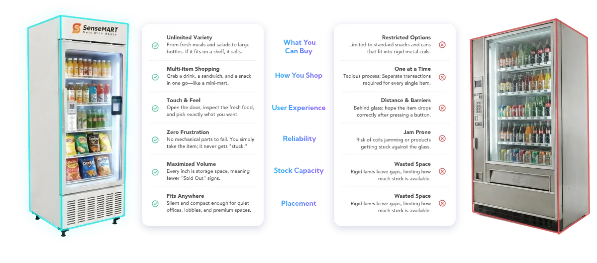 SenseMart vs Traditional Vending